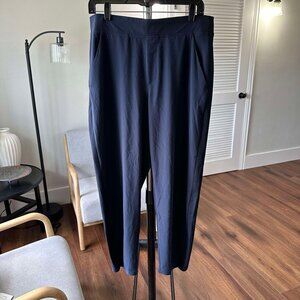 Womens Athleta Navy Blue Brooklyn Ankle Athletic Comfort Pants Size 12 EUC